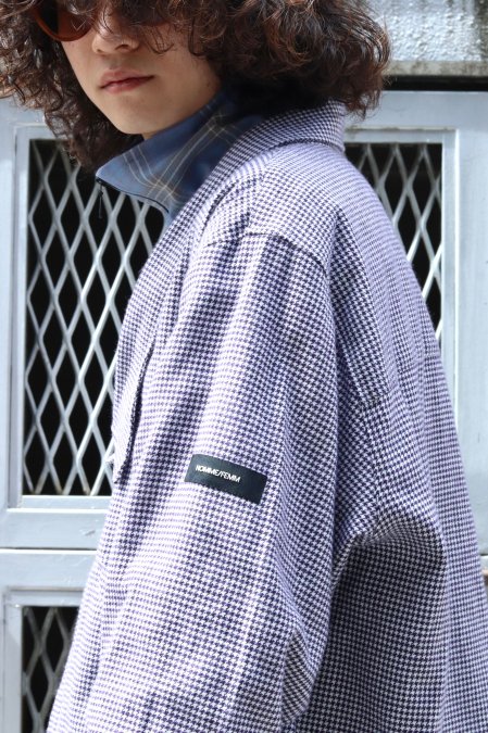 SYU HOMME FEMM OVER NECK SHIRTS JKT サイズ2 GREEN CHECK H19aw-09 