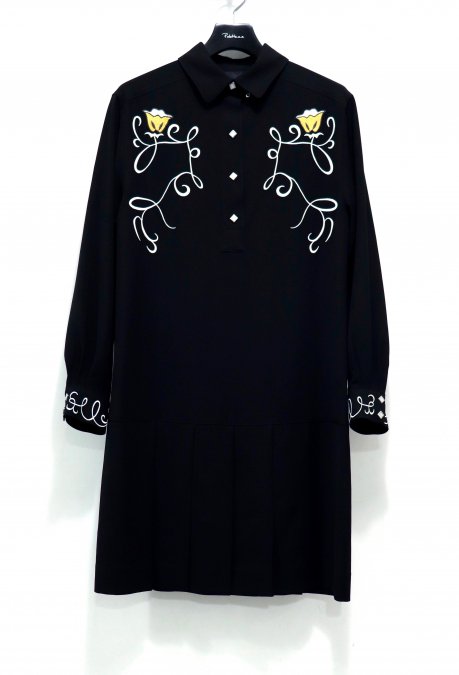 RPKO 襟刺繍ワンピースCollar Embroidery Dress ロングワンピース お