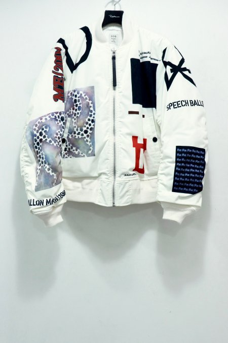 soe（ソーイ）のPrinted Flight Jacket-WHITE（フライトジャケット）の