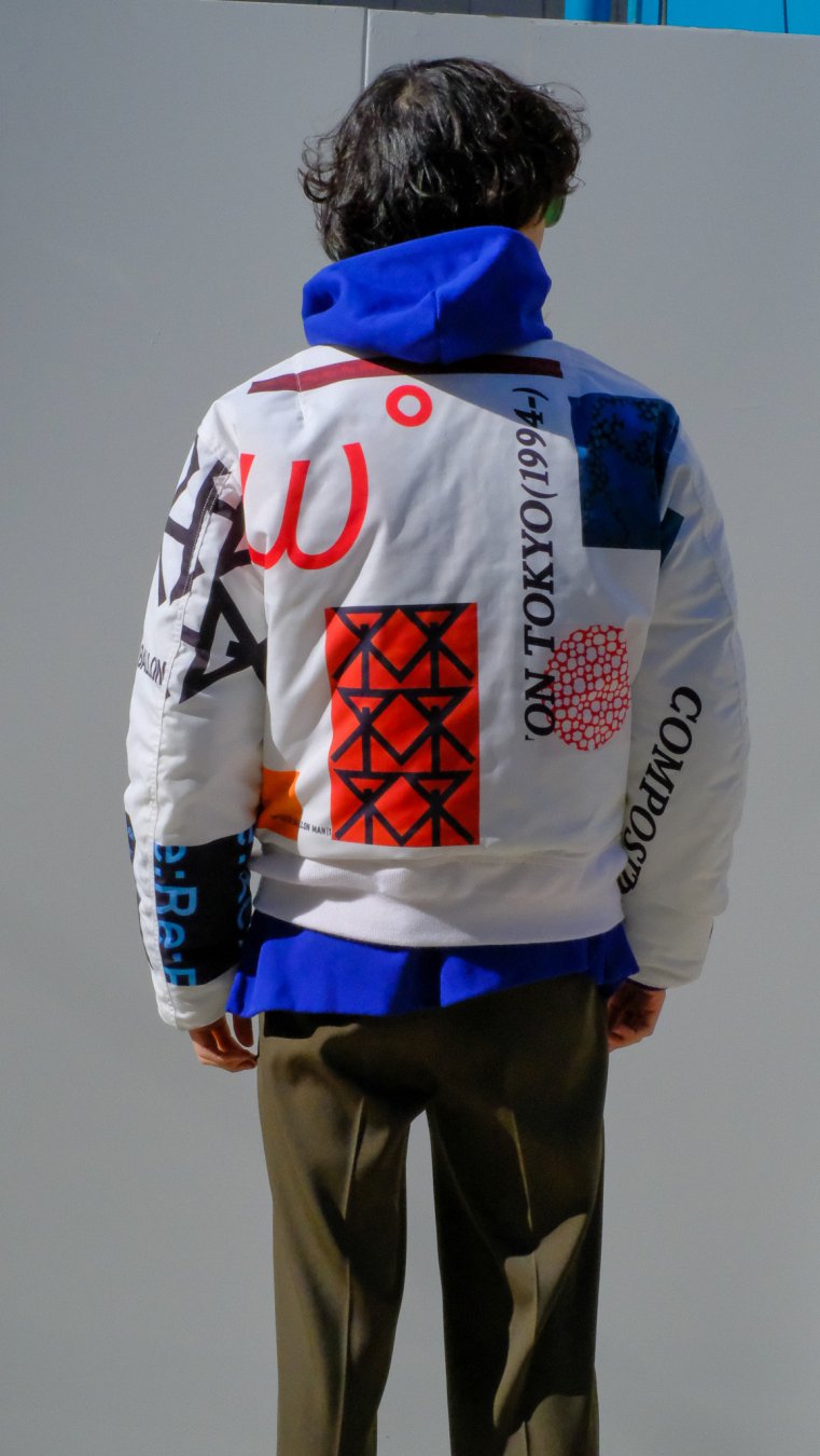 soe（ソーイ）のPrinted Flight Jacket-WHITE（フライトジャケット）の