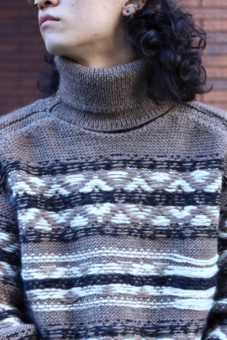 JOHNMASONSMITH  FAIR ISLE HIGH NECK KNIT