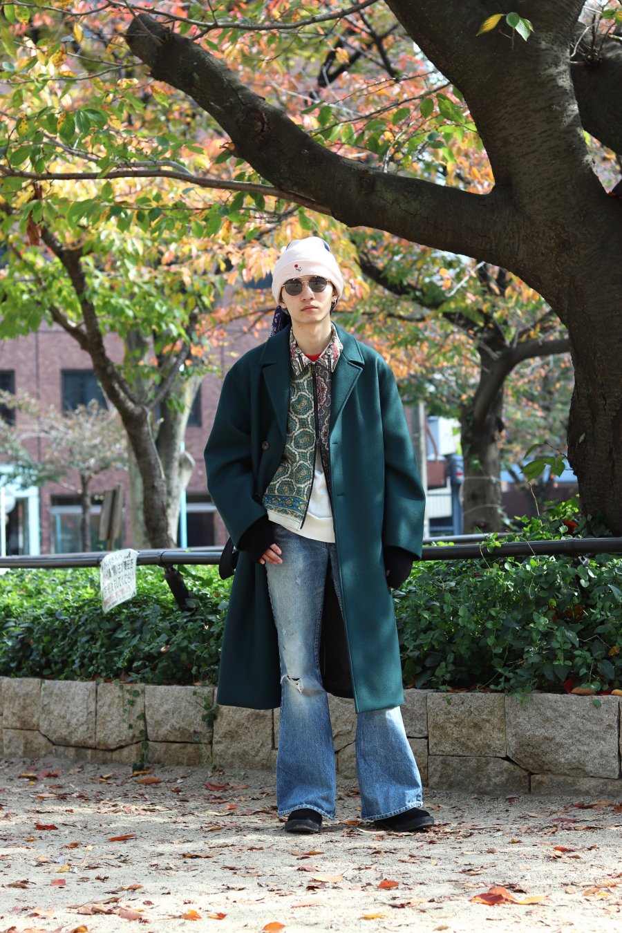 soe（ソーイ）のBelted Wool Coat-GREEN（コート）の通販サイト-大阪