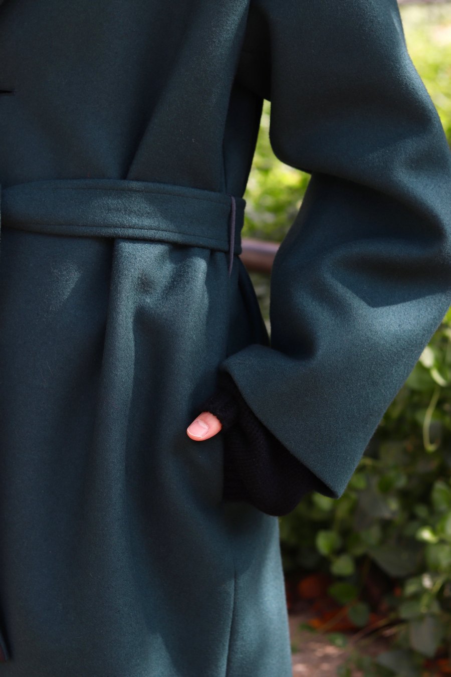 soe（ソーイ）のBelted Wool Coat-GREEN（コート）の通販サイト-大阪