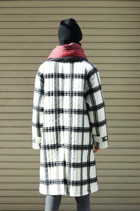 Vertical-line shaggy quilting Coat-