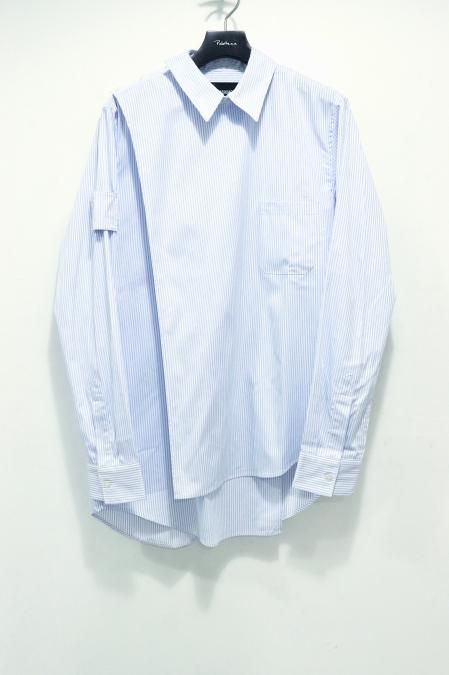 YUKI HASHIMOTO（ユウキ ハシモト）のCROSSOVER LONG SLEEVE OFFICER SHIRTS-BLUE（シャツ）の通販サイト-大阪  堀江 PALETTE art alive（パレットアートアライヴ）-