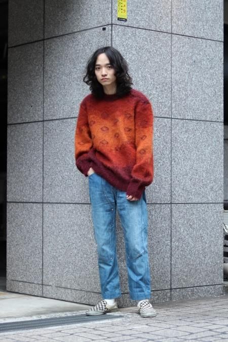 【数量は多】 TASHIRO（タシロ）の Gradation Knit-BLUE（モヘアニット Mohair トップス