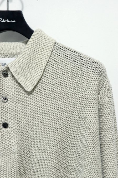 JOHN MASON SMITH（ジョンメイソンスミス）の KNIT MESH POLO-BEIGE