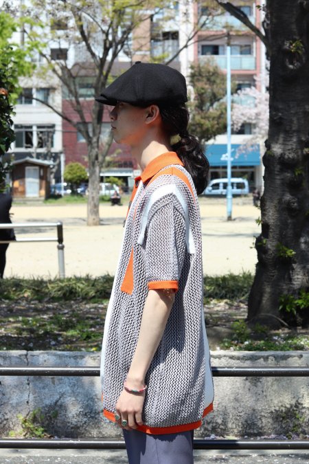 YUKI HASHIMOTO（ユウキ ハシモト）のMESH POLO-ORANGE（メッシュ