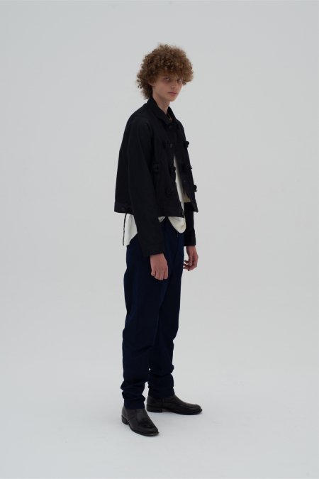 MASU（エムエーエスユー）のSUSPENDER DENIM TROUSERS-BLACK ...