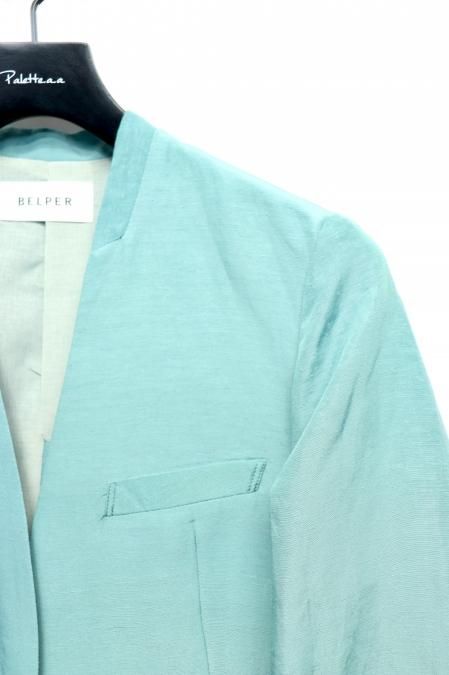 BELPER（ベルパー）のSILK BREND JACKET-TURQUOISE（シルク
