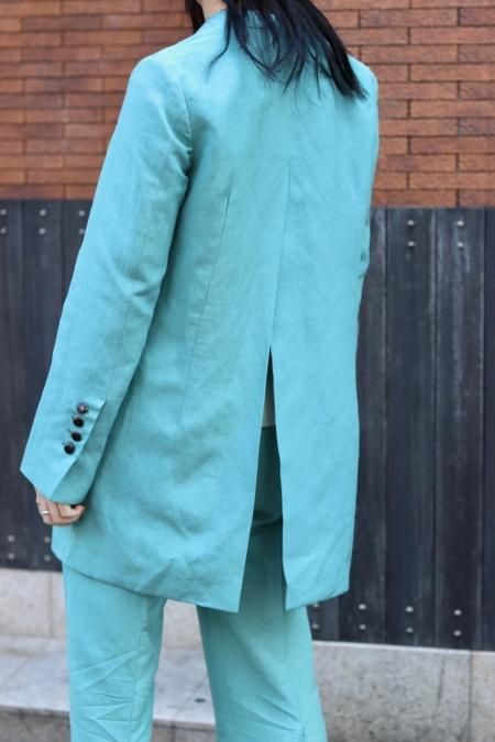 BELPER（ベルパー）のSILK BREND JACKET-TURQUOISE（シルク