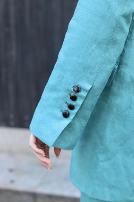 BELPER（ベルパー）のSILK BREND JACKET-TURQUOISE（シルク