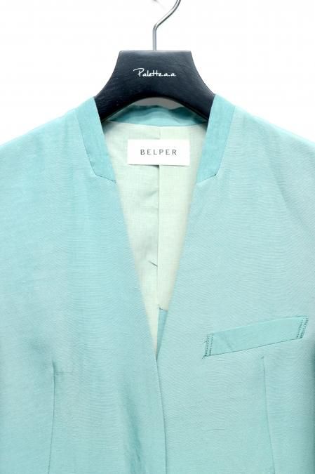 BELPER（ベルパー）のSILK BREND JACKET-TURQUOISE（シルク