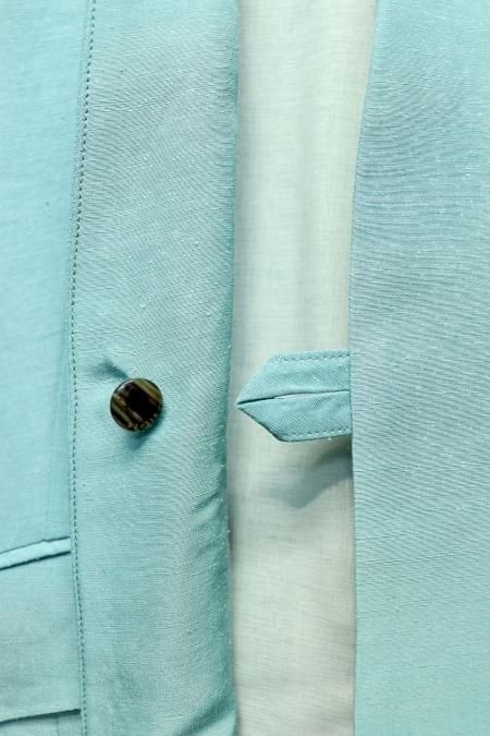 BELPER（ベルパー）のSILK BREND JACKET-TURQUOISE（シルク
