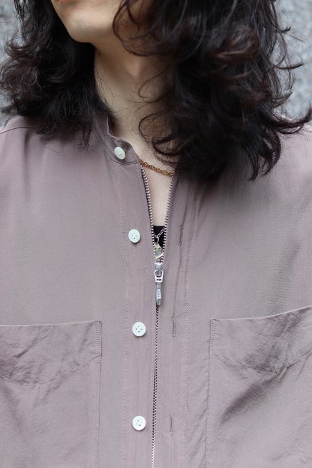 MASU（エムエーエスユー）のZIP-UP SILK SHIRTS-GREIGE（シルクシャツ）の通販サイト-大阪 堀江 PALETTE art  alive（パレットアートアライヴ）-