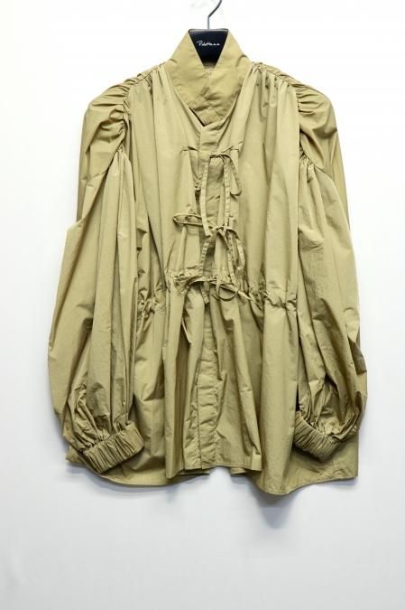BELPER ベルパー gathered nylon shirt ナイロンシャツ