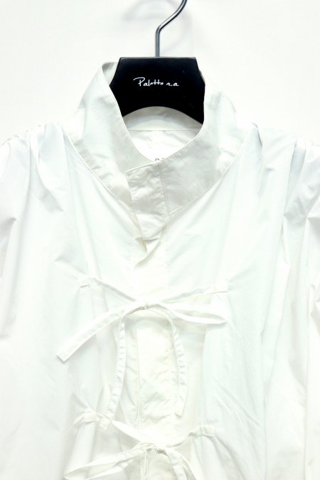 BELPER（ベルパー）のGATHERED NYLON SHIRT-WHITE（ギャザーナイロン