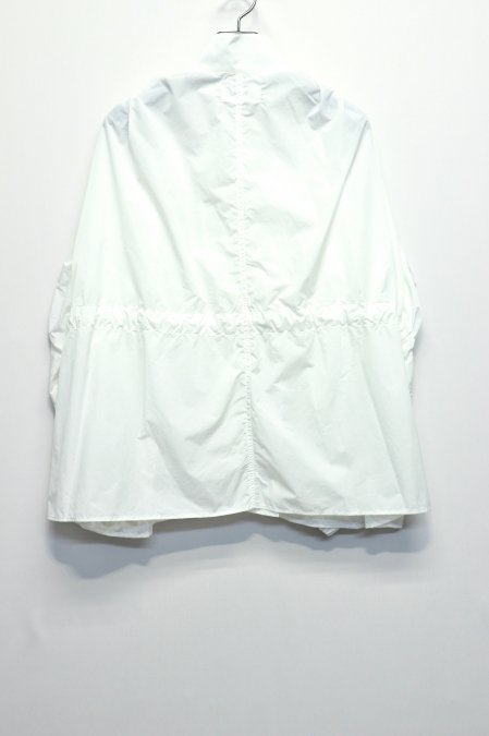 BELPER（ベルパー）のGATHERED NYLON SHIRT-WHITE（ギャザーナイロン