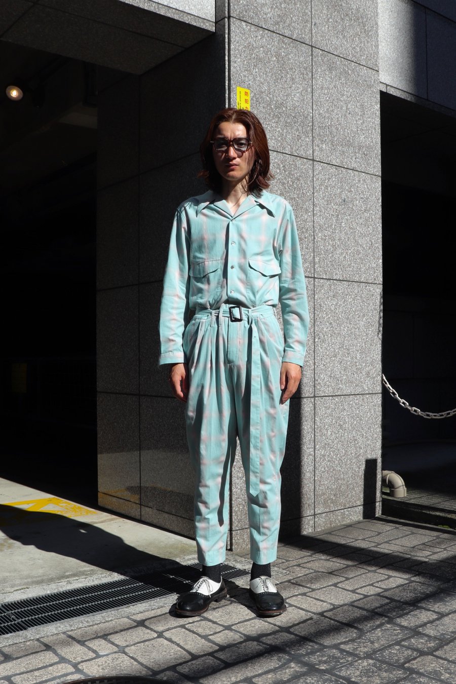 SUGARHILL（シュガーヒル）のOMBLE SHIRT JUMPSUIT-GREEN（ジャンプスーツ）の通販サイト-大阪 堀江 PALETTE  art alive（パレットアートアライヴ）-