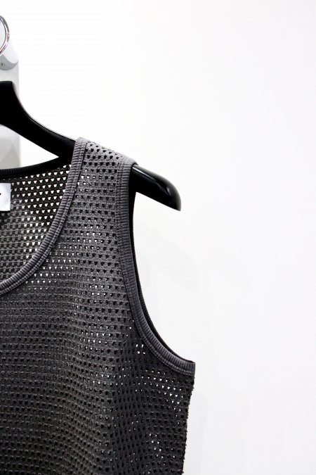 KIIT（キート）のPINDOT MESH TANKTOP-CHARCOAL（メッシュタンクトップ