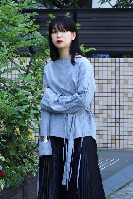 tiit tokyo（ティート トウキョウ）のstripe top-blue（トップス