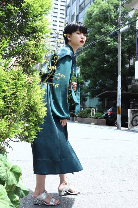 tiit tokyo（ティート トウキョウ）のbowtie dress-GREEN（ボウタイ