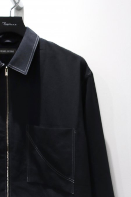 NULABEL（ニューレーベル）のZIPUP SHIRT-BLACK（ジップアップシャツ