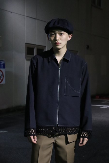 NULABEL（ニューレーベル）のZIPUP SHIRT-BLACK（ジップアップシャツ