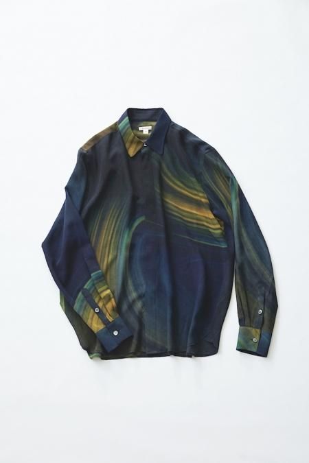 MASU（エムエーエスユー）のMARBLE PRINT SHIRTS-BLUE（マーブル ...