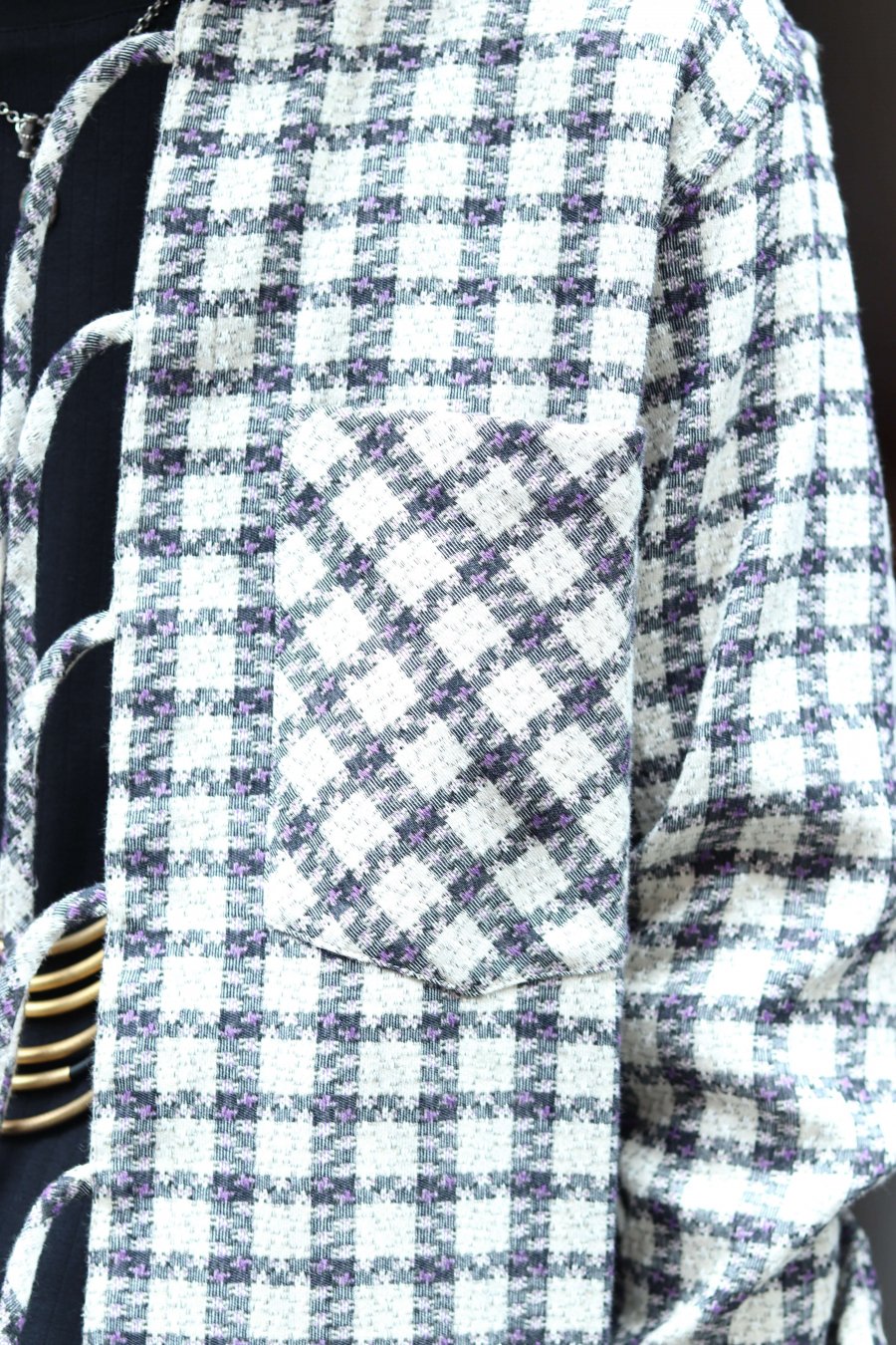 MASU（エムエーエスユー）のJACQUARD CHECK SHIRTS-WHITE（ジャガード ...