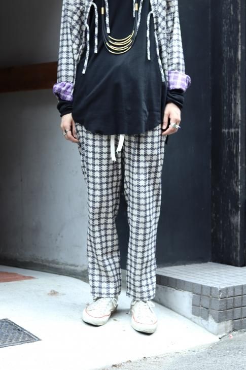 MASU（エムエーエスユー）のJACQUARD CHECK PANTS-ECRU（ジャガード ...