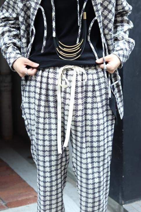 7,990円MASU JACQUARD CHECK PANTS 44