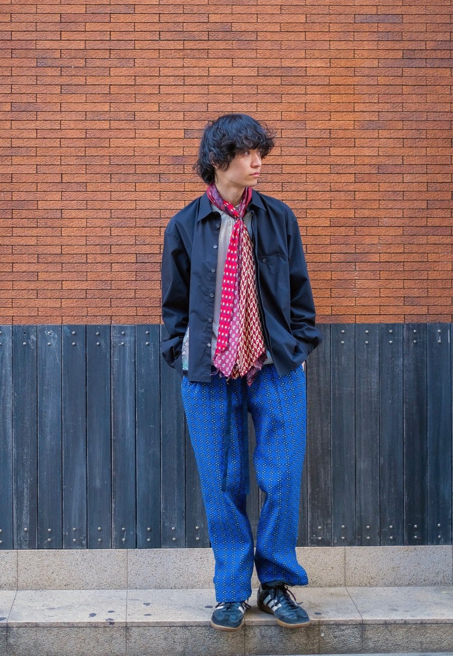 MASU（エムエーエスユー）のJACQUARD CHECK PANTS-BLUE（ジャガード