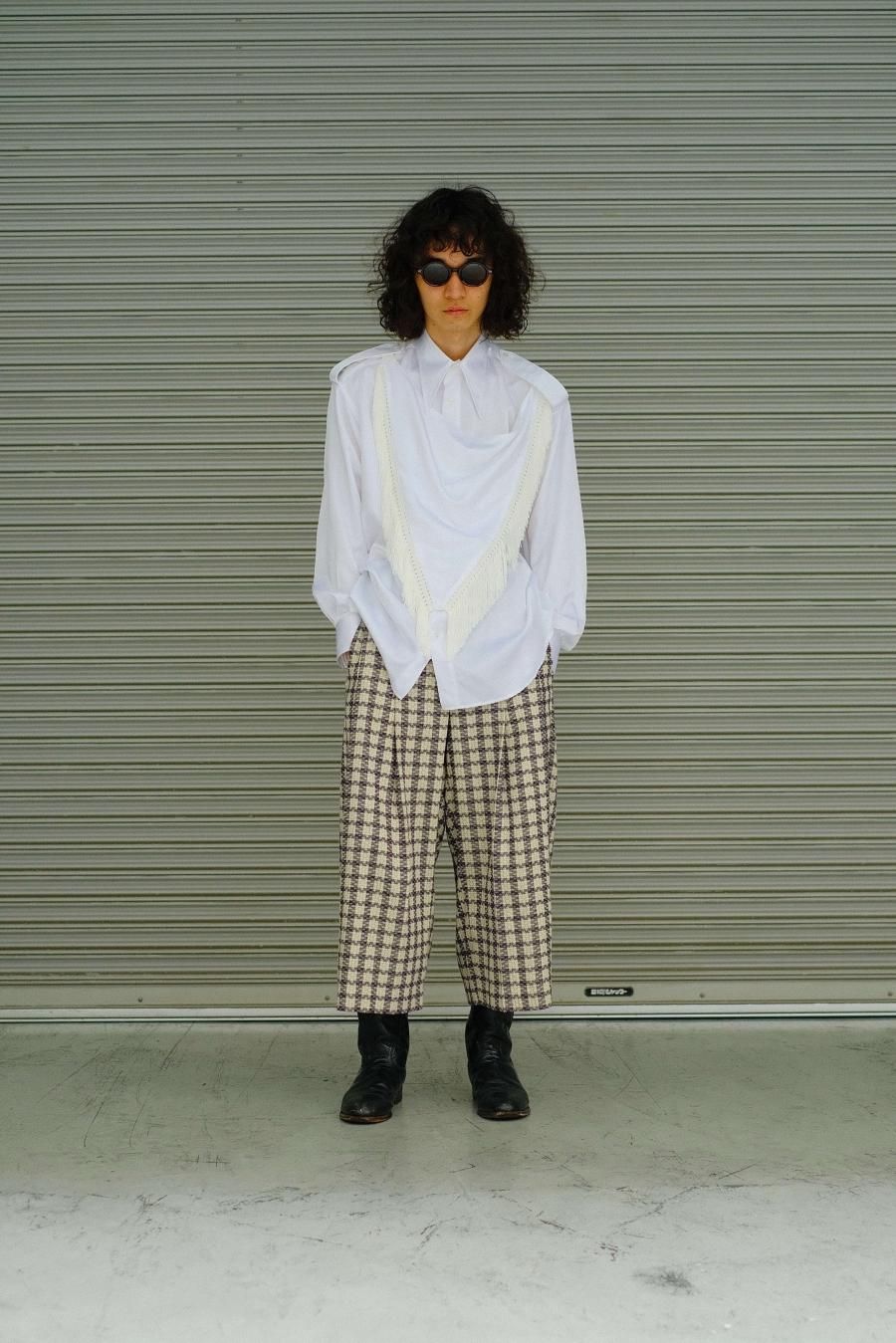 MASU（エムエーエスユー）のJACQUARD CHECK PLEATED PANTS（ジャガード