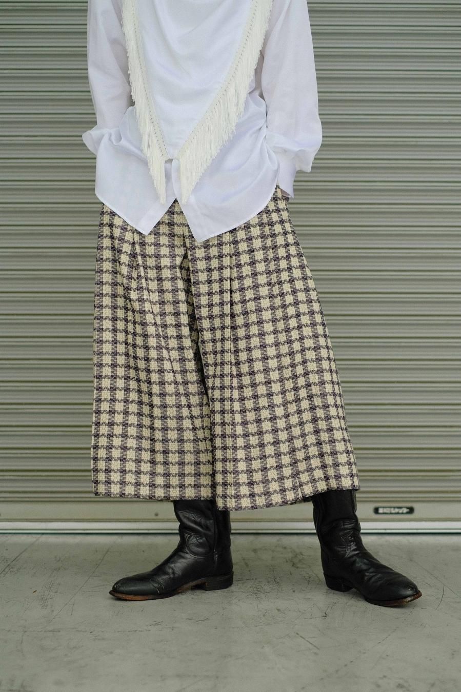 MASU（エムエーエスユー）のJACQUARD CHECK PLEATED PANTS（ジャガード