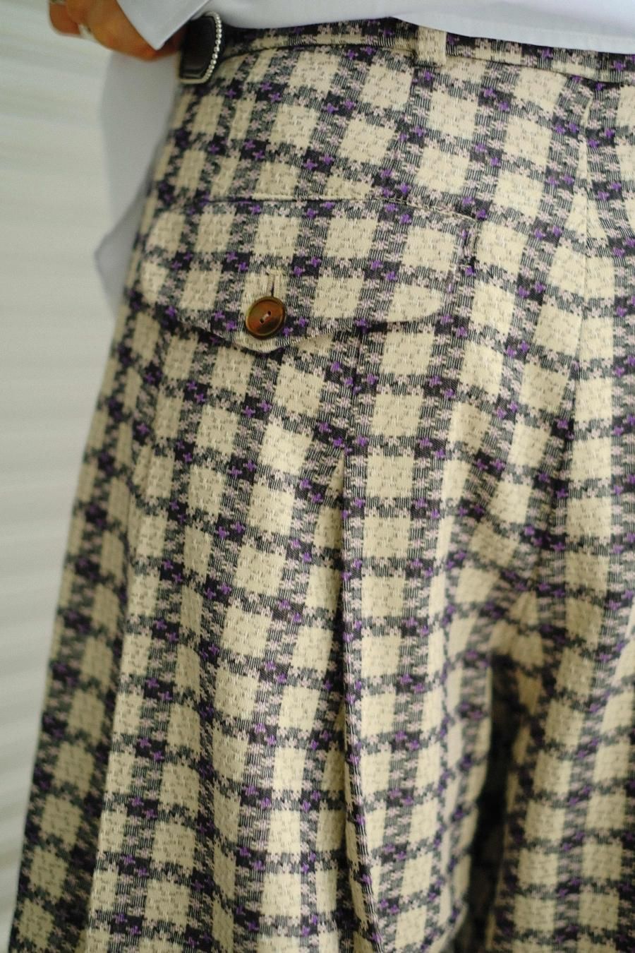 MASU（エムエーエスユー）のJACQUARD CHECK PLEATED PANTS（ジャガード