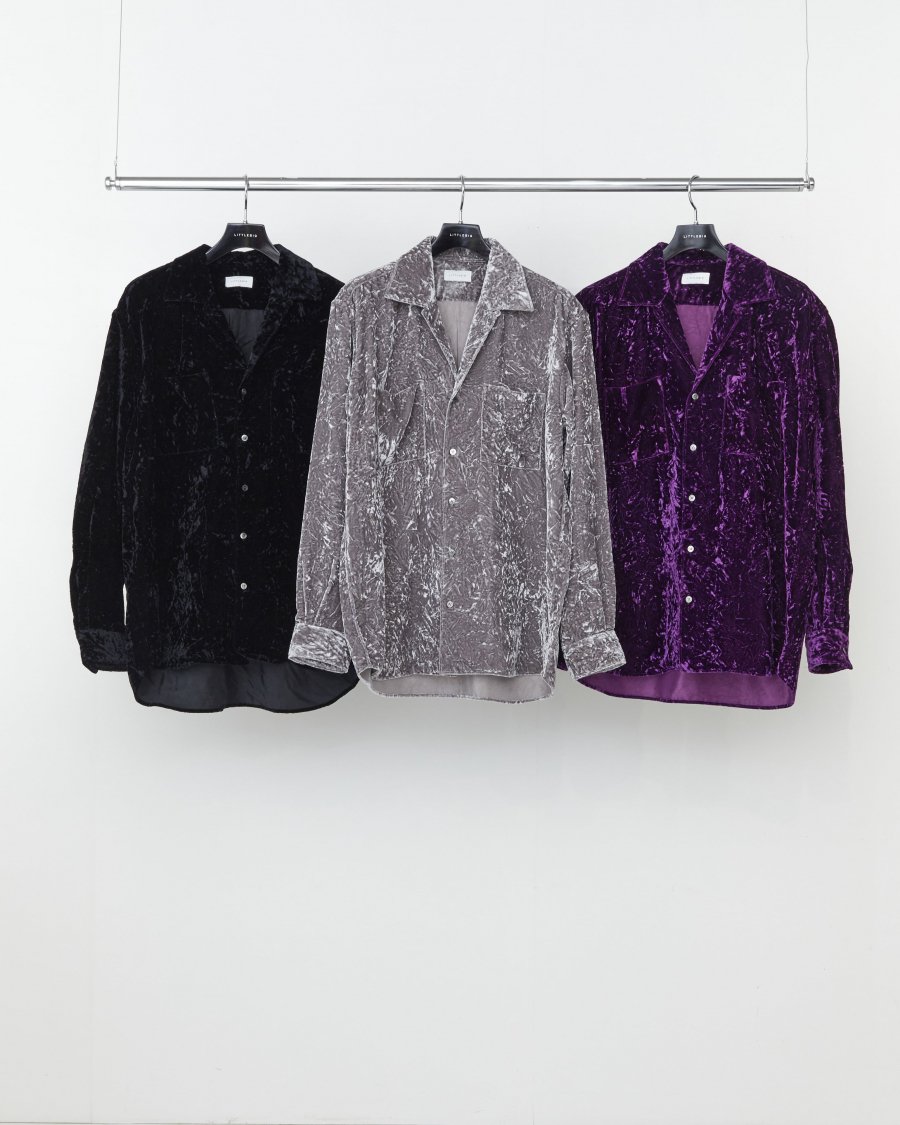 LITTLEBIG  Velour Open Collar SH BLBLACK or GRAY or PURPLE<img class='new_mark_img2' src='https://img.shop-pro.jp/img/new/icons20.gif' style='border:none;display:inline;margin:0px;padding:0px;width:auto;' />