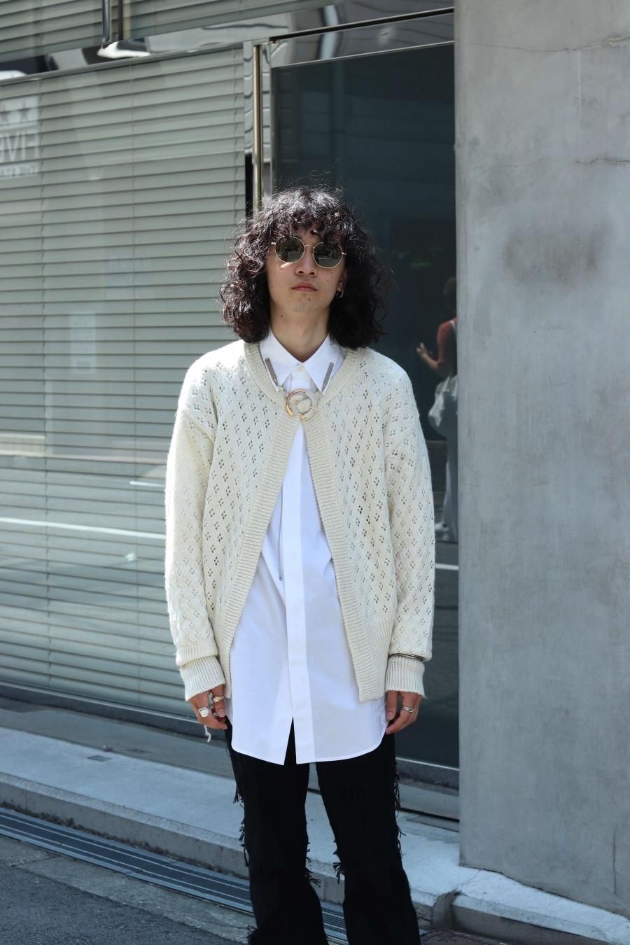 MASU（エムエーエスユー）のLACE KNIT CARDIGAN-OFF WHITE（ニット 