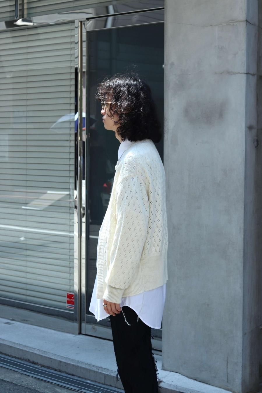 MASU（エムエーエスユー）のLACE KNIT CARDIGAN-OFF WHITE（ニット ...