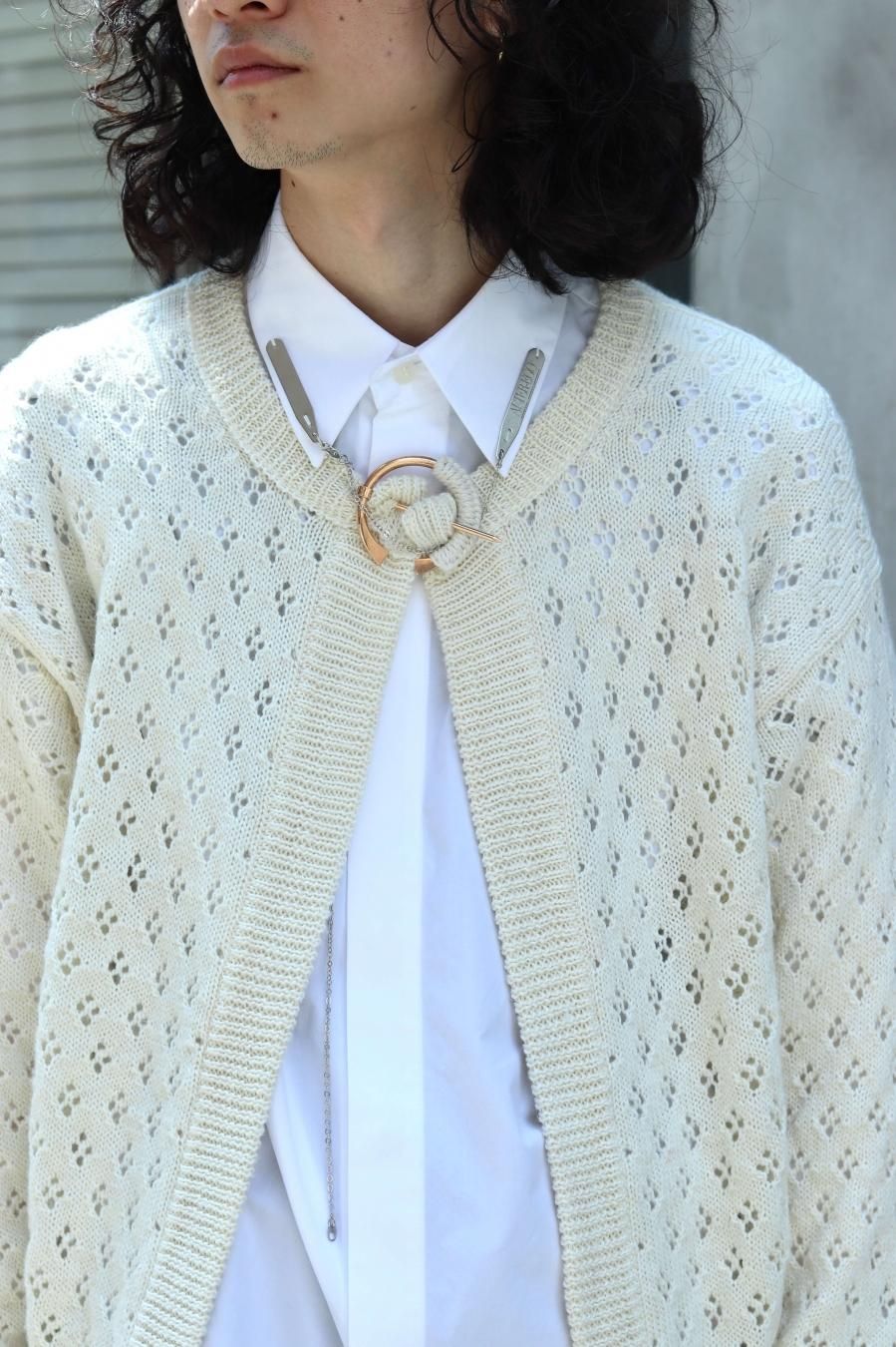 MASU（エムエーエスユー）のLACE KNIT CARDIGAN-OFF WHITE（ニット