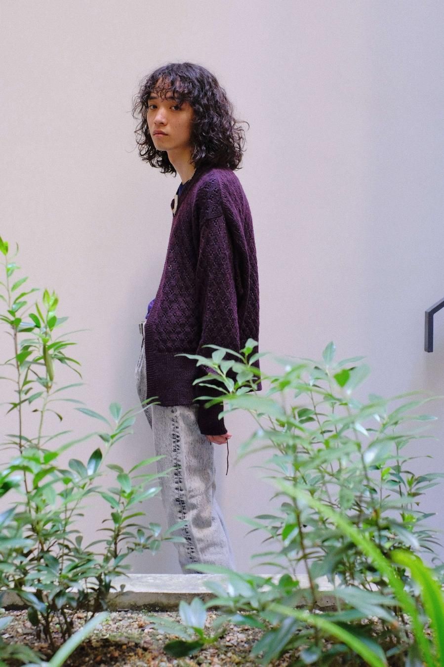 MASU（エムエーエスユー）のLACE KNIT CARDIGAN-BORDEAUX（ニット