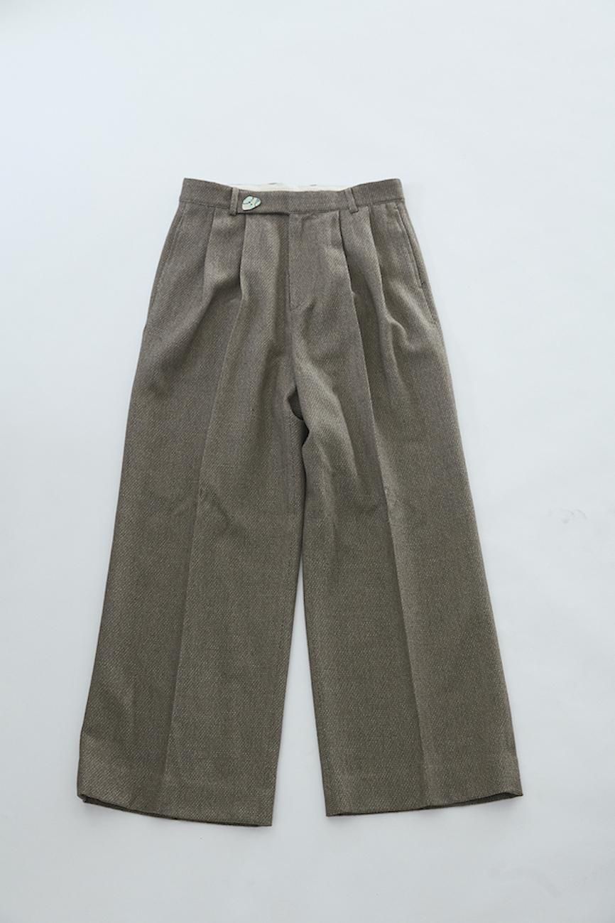 MASU（エムエーエスユー）のMELANGE TWEED WIDE TROUSERS-MELANGE 