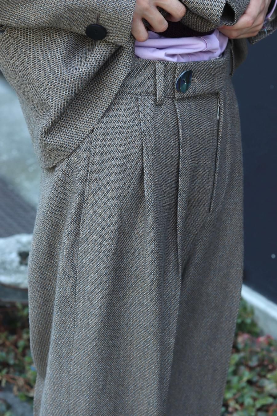 MASU（エムエーエスユー）のMELANGE TWEED WIDE TROUSERS-MELANGE 