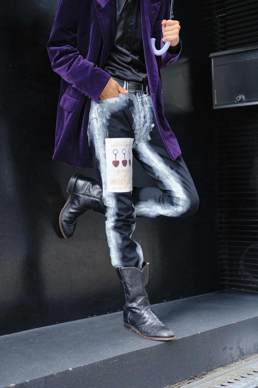 YUKI HASHIMOTO（ユウキ ハシモト）のCHARCOAL PAINT SLIM JEANS