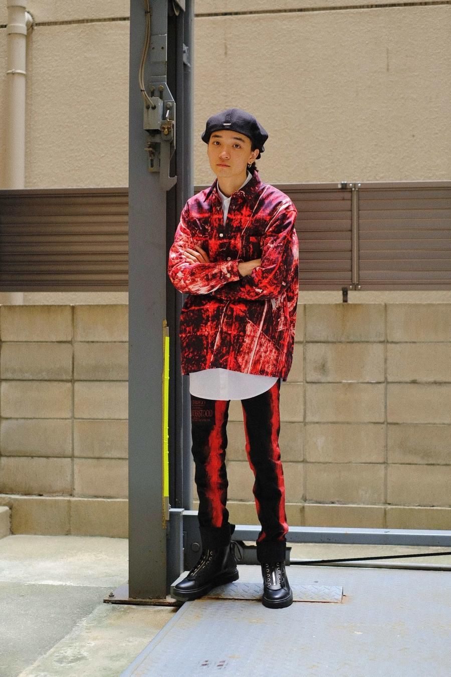 YUKI HASHIMOTO（ユウキ ハシモト）のCHARCOAL PAINT SLIM JEANS