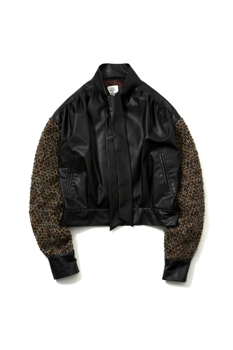 soe（ソーイ）のLeather Tweed Bomber（ブルゾン）の通販サイト-大阪 ...