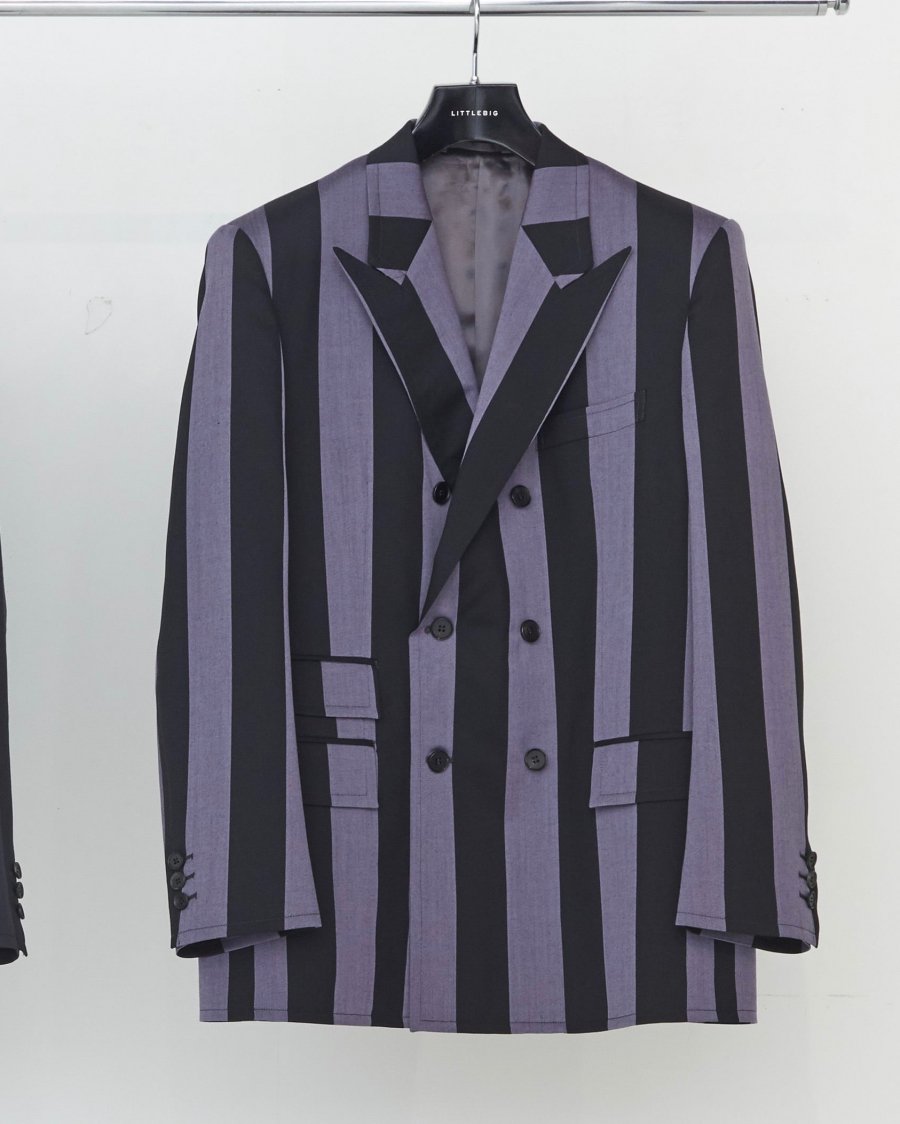 LITTLEBIG（リトルビッグ）のStripe 6B Double Breasted Jacket-Purple  Stripe（ストライプジャケット）の通販サイト-大阪 堀江 PALETTE art alive（パレットアートアライヴ）-