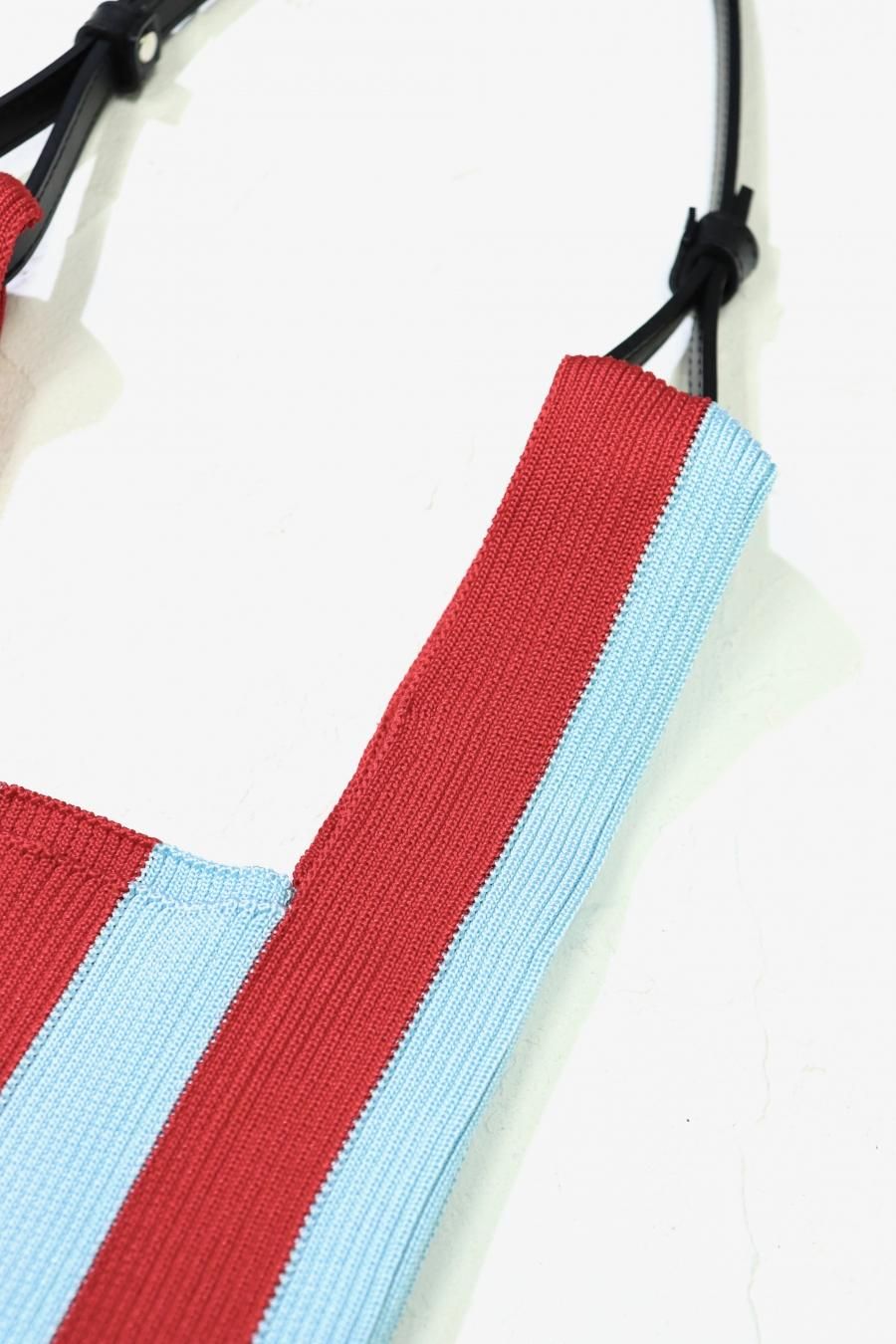 LASTFRAME（ラストフレーム）のSTRIPE MARKET BAG SMALL-RED x