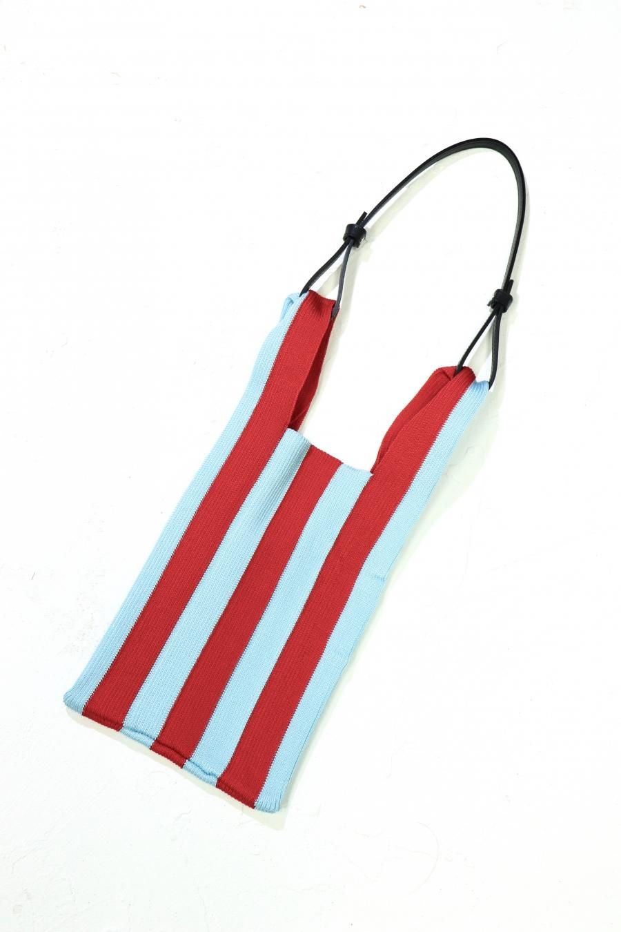 LASTFRAME（ラストフレーム）のSTRIPE MARKET BAG SMALL-RED x AQUA