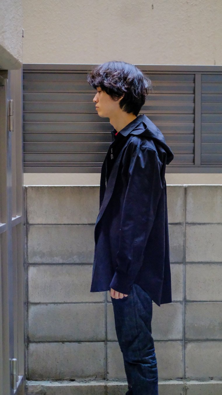 YUKI HASHIMOTO（ユウキ ハシモト）のDETACHABLE HOODED SHIRTS-BLACK（シャツ）の通販サイト-大阪 堀江  PALETTE art alive（パレットアートアライヴ）-